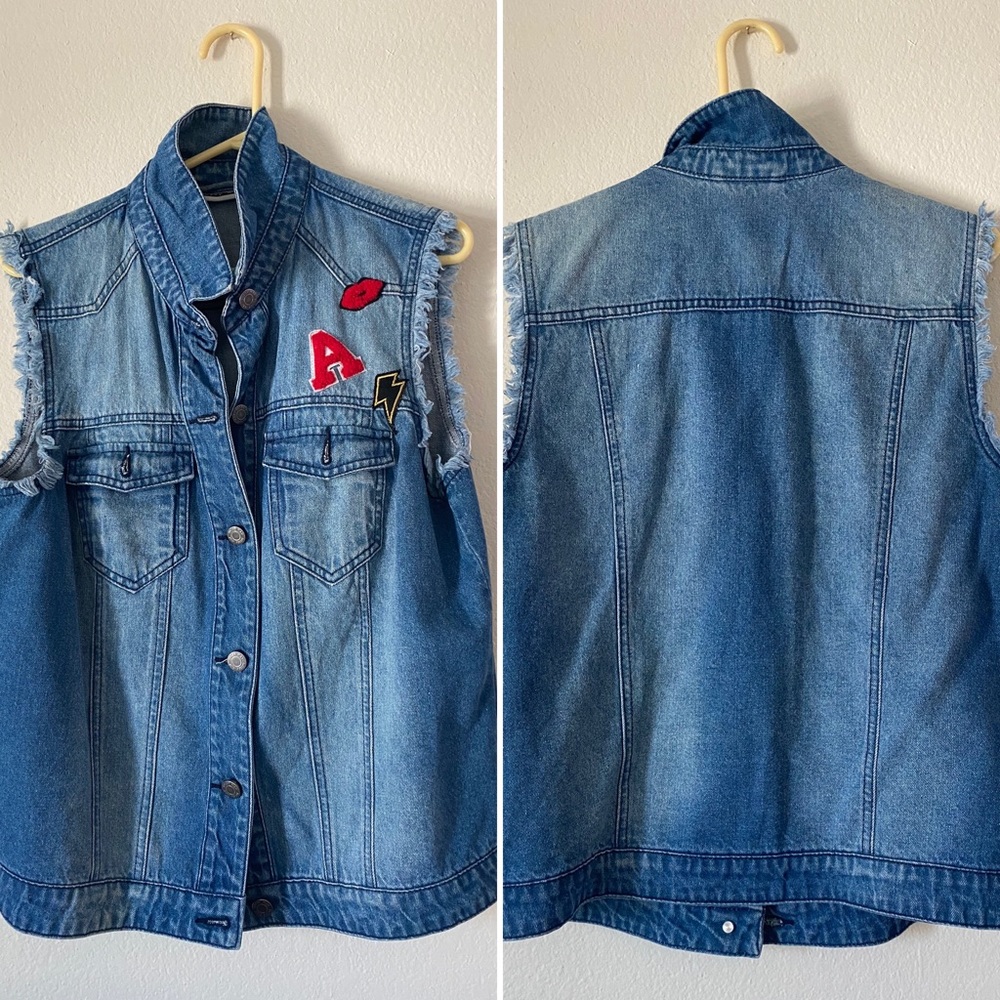 Noisy May Denim Vest w/ Patches